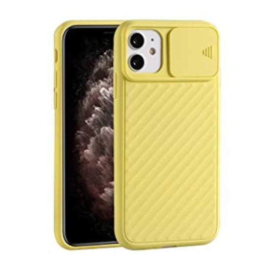 SILICONE COVER WITH CAMERA SHIELD FOR APPLE IPHONE 12 MINI YELLOW